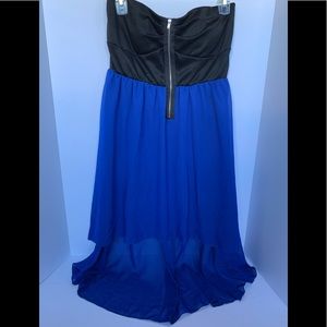 A’GACI Black & Blue Stylish Short Front Tube Dress